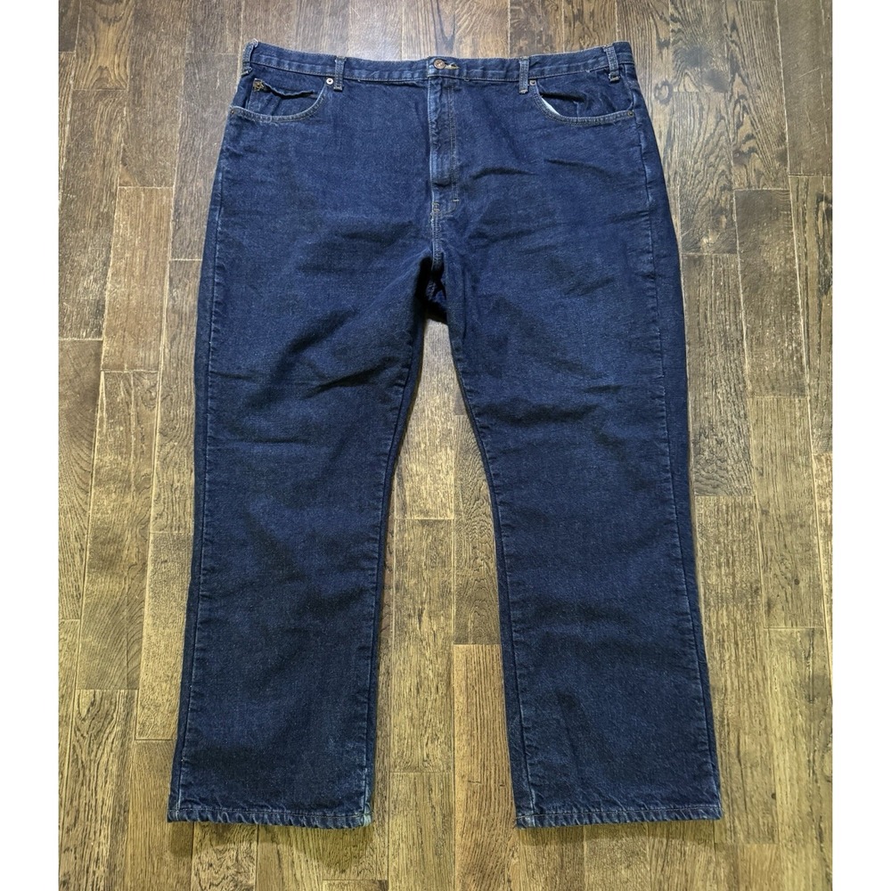 Dickies Blue Jeans Mens Size 44Wx30L Relaxed Fit Flannel Lined Straight Leg